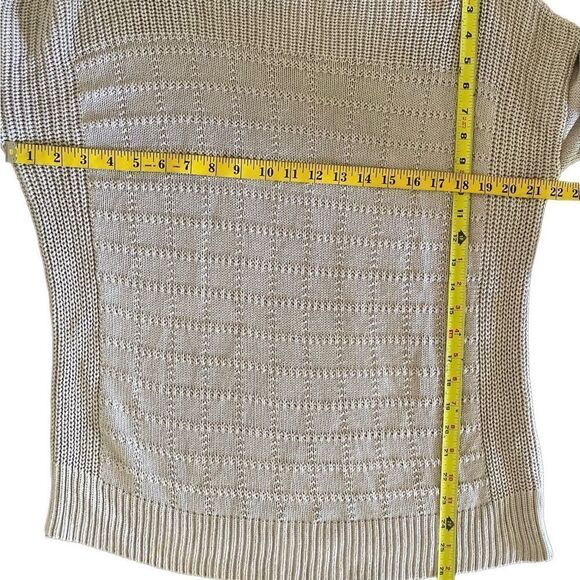 Adler knit beige patterned long sleeve lightweight sweater cotton blend sz M - Picture 3 of 8